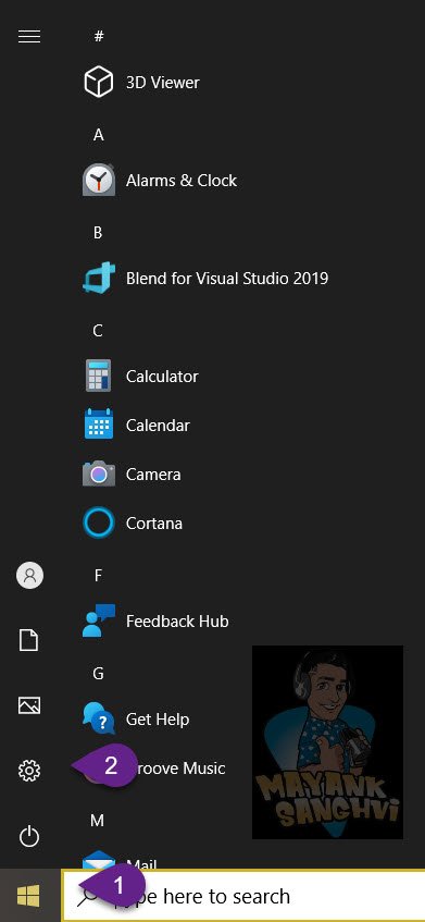 Windows Spotlight - WIndows 10 Open Settings