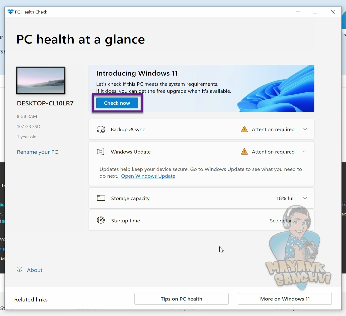 PC Health Check - Home Overview Small