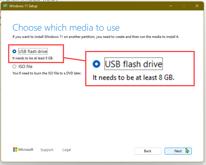 Media Creation Tool - Choose which media to use