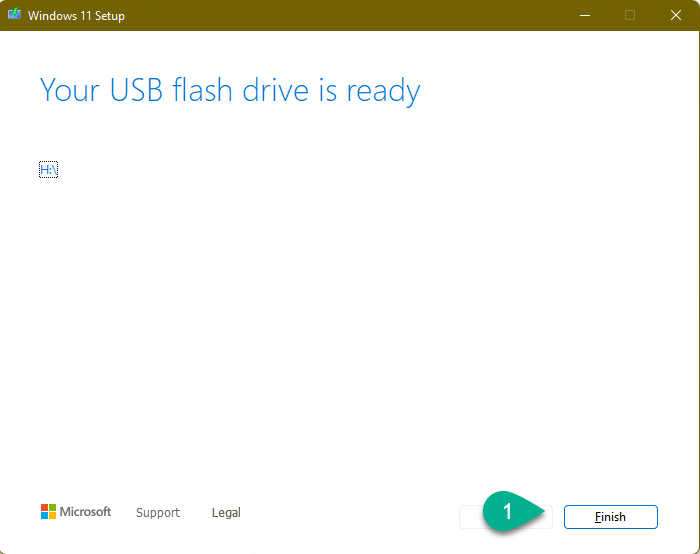 Media Creation Tool - Your USB flash drive is ready