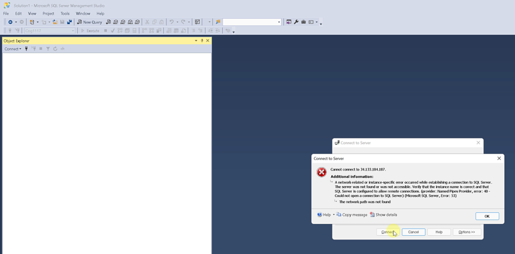 Google Cloud SQL Connection Error