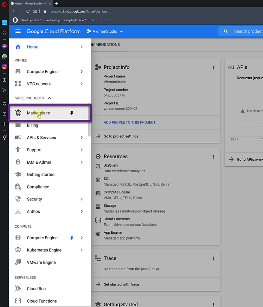 Google Cloud SQL - Dashboard